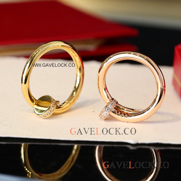 Highest Quality Cartier Just Un Clou Wide CNC Rings with Diamonds